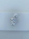 Berloques semi joia prata 925 e ouro 18k urso cristal vidro