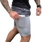 Bermuda 2 Em 1 Short Duplo Esportivo Academia Para Celular