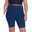Bermuda Academia Plus Size Cotton Azul Marinho