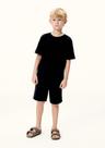 Bermuda básica infantil menino em moletom - preto