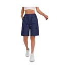 Bermuda Cargo Feminina Com Comprimento Até O Joelho, 6 Bolsos, Cintura Elástica, Shorts Casuais De