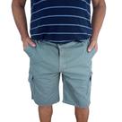 Bermuda Cargo Masculina em Sarja - Estilo, Conforto e Praticidade no Seu Dia a Dia! Cinza claro 44