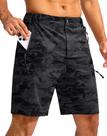 Bermuda Cargo Masculina Pudolla para Trilha 23 cm Camuflado Preto Leve