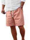 Bermuda Casual Masculina Comdecevis de Linho com Cós Elástico Tamanhos Grandes