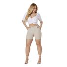 Bermuda Cos Alto Max Denim Feminino - Areia