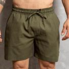 Bermuda de Linho Masculina Elástico Casual Leve Respirável Academia Caminhada