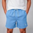 Bermuda de Linho Mauricinho Short Praia Masculino Com Bolsos Elastico na Cintura Verao Confortavel Tamanho:MCor:AzulGê