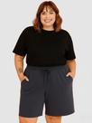 Bermuda de Moletom Plus Size Feminino Cinza Shorts de Moletom Plus Size Bermuda de Mulher