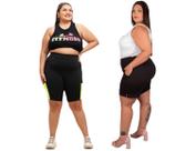 Bermuda Feminina Academia Modeladora C/ Bolso + Short Malha Crepe Social Elegante Com Cinto E Botões
