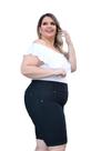 Bermuda feminina cotton plus size com elastano sku:bc10