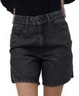 Bermuda Feminina Jeans Lycra com Fenda Preto