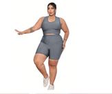 Bermuda Feminina Suplex Plus Size Ciclista Fitnes