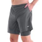 Bermuda Fitness com Short Interno Cinza Zee Rucci