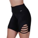 Bermuda Fitness Feminina Meia Coxa Tiras Lateral Cirrê Liso e Relevo Orbis Preto Bermuda Fitness Feminina Meia Coxa Tiras Lateral Cirrê Liso e Relevo Orbis Preto