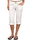 Bermuda Flamingals Mid Rise Cargo Capris White XL para mulheres