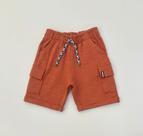 Bermuda Infantil Cargo Terracota com Bolsos Laterais e Cordão Ajustável Premium