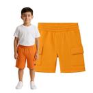 Bermuda Infantil Menino Moletinho Com Bolsos Cargo Laranja Tamanho:4Cor:Laranja