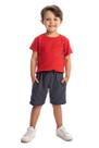 Bermuda Infantil Moletinho Jeans Com Bolsos Laterais Menino