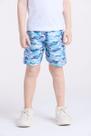 Bermuda Infantil Tactel Camuflado Azul
