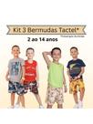 Bermuda Infantil Tactel Kit 3 peças estampas sortidas