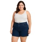 Bermuda Jeans Azul Feminina Plus Size