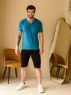 Bermuda Jeans Black Masculina Destroyer Rasgado Com Barra Desfiada