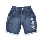 Bermuda jeans bordada