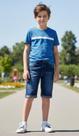 BERMUDA JEANS C/ ELASTANO PARA MENINOS Nº 12 AO 16