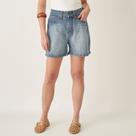 Bermuda Jeans Cintura Alta Azul Médio Bermuda Jeans Cintura Alta Azul Médio