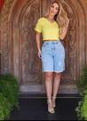 Bermuda Jeans Cintura Alta