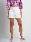 Bermuda Jeans com Cinto Feminina Branca