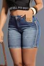 Bermuda Jeans Feminina C/Detalhe de Strass Nova Coleção-88774