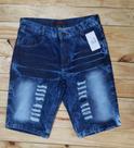 BERMUDA JEANS FIVE POCKETS ESTONADA USED azul escuro