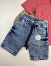 Bermuda Jeans Infantil Com Cinto Ajustável - Michele Collection Ref. 171456 Bermuda Jeans Infantil Com Cinto Ajustável - Michele Collection Ref. 171456