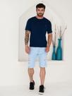 Bermuda Jeans Masculina 100 Clara Destroyer Rasgado Com Barra Desfiada