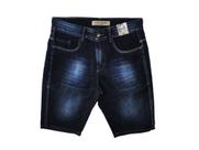 Bermuda Jeans Masculina com Elastano Corte Reto - Tecido Premium Grosso -Jeans Lavagem Industrial