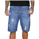 Bermuda Jeans Masculina Destroyed Casual Estilo Urbano