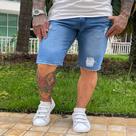 Bermuda Jeans Masculina Destroyed