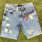 Bermuda Jeans Masculina Jeans Destroyed Estiloso Confortável Premium Invictus
