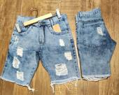 Bermuda jeans masculina rasdaga desfiada Bermuda jeans masculina rasdaga desfiada