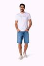Bermuda Jeans Masculina Skinny Claro Six One Conforto com Elastano