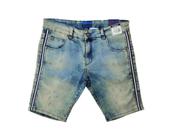 Bermuda Jeans Masculina Slim Fit com Elastano -Jeans Grosso Premium - Lavagem Destroyed - Rock Soda