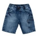 Bermuda Jeans Menino Mania Jeans Parachute Escuro