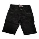 Bermuda Jeans Preto Juvenil Tamanho 10 Ao 16