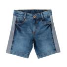 Bermuda jeans recorte faixa lateral