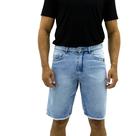 Bermuda Jeans Reta Masculina em Algodão Barra Desfiada