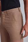 Bermuda Linen Blend Slim Fit - Marrom Avelã