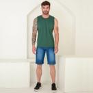 Bermuda Maculina Slim Com Jeans Azul Destroyer Pistolada
