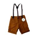 Bermuda Marrom Caramelo com Suspensório PP (6-12 Meses) Bermuda Marrom Caramelo com Suspensório PP (6-12 Meses)