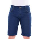 Bermuda masculina azul caborno pistolado puido com bolso bordado Bermuda masculina azul caborno pistolado puido com bolso bordado